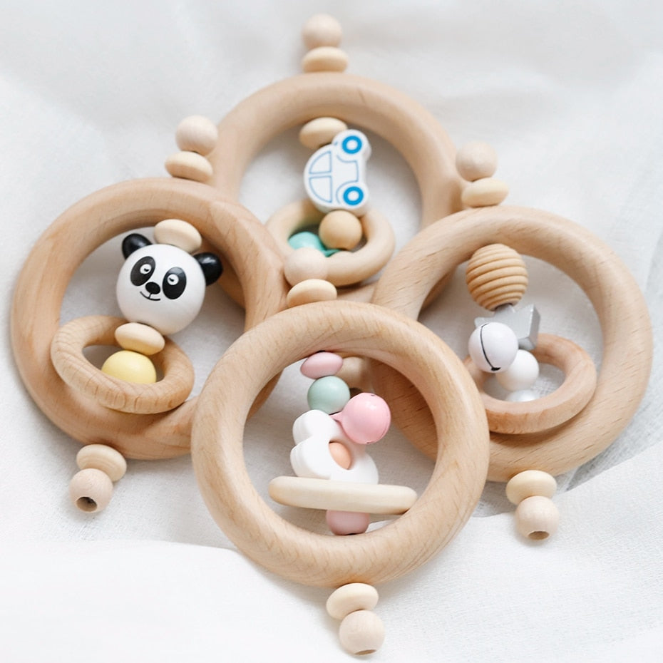Panda Doll rattle ring of beech<br>Panda Toys