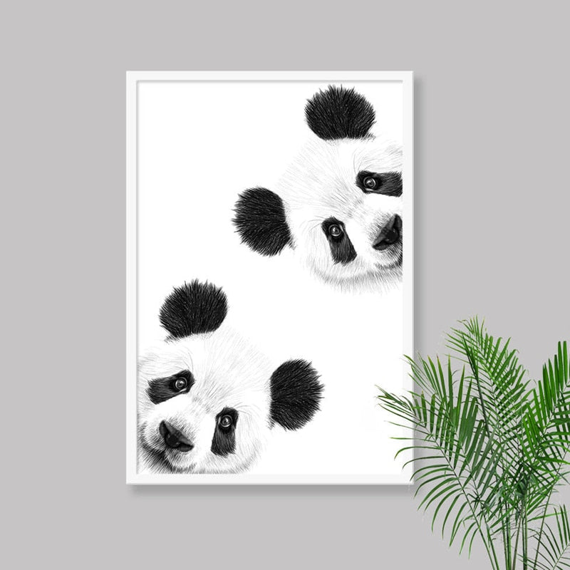 panda oil painting canvas<br>Panda Decoration
