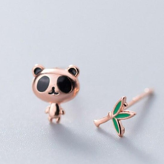 Panda Earrings Bamboo