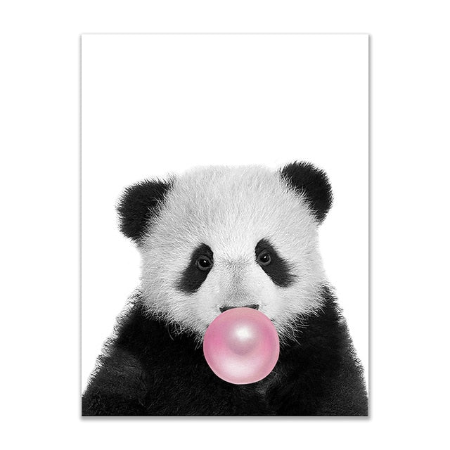 Panda Nursery Canvas Art Poster