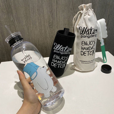 Plastic Bottle Panda Cartoon