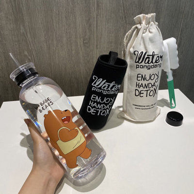 Plastic Bottle Panda Cartoon