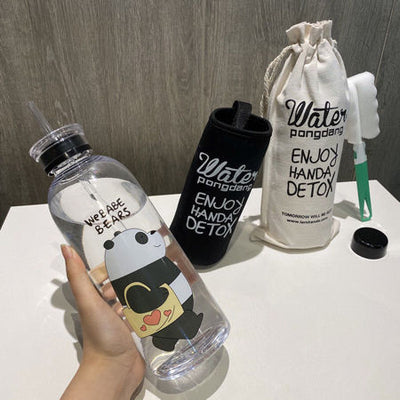 Plastic Bottle Panda Cartoon