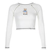 Cartoon Panda  Long Sleeve Crop Top
