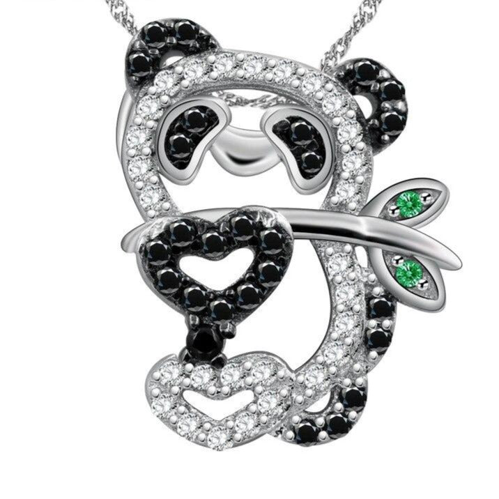 Panda Necklace Heart