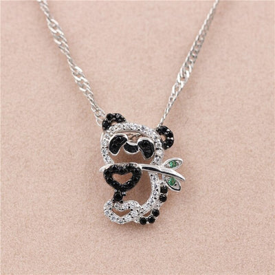 Panda Necklace Heart